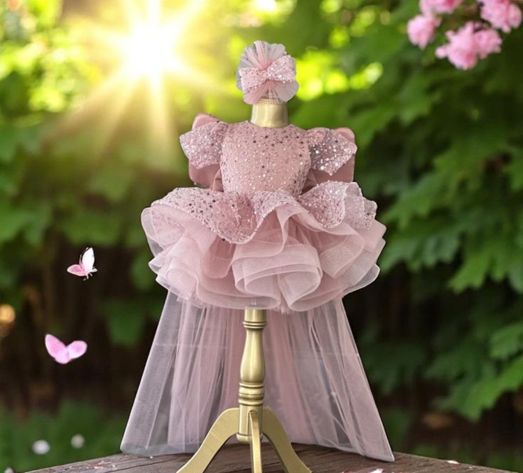 پیراهن مجلسی بچگانه پروانه ای