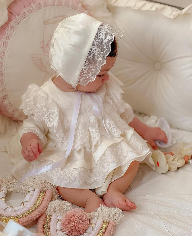 پیراهن نوزادی دخترانه ساتن