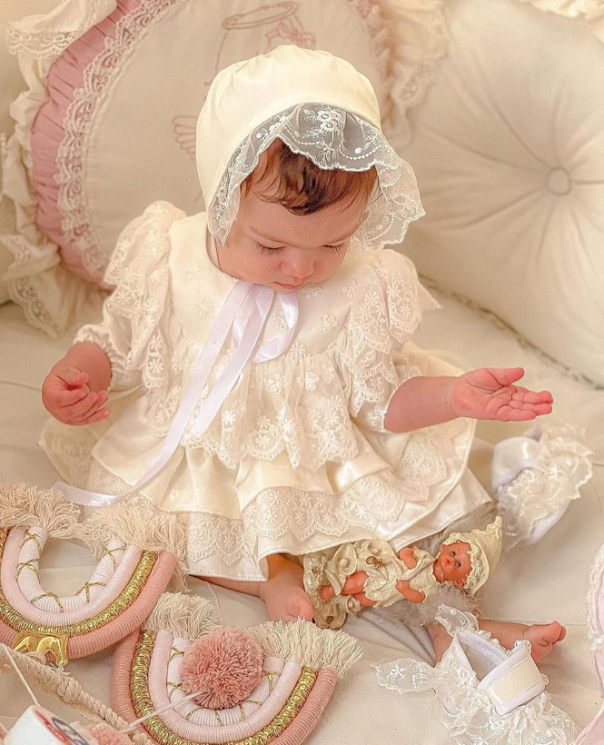 پیراهن نوزادی دخترانه ساتن
