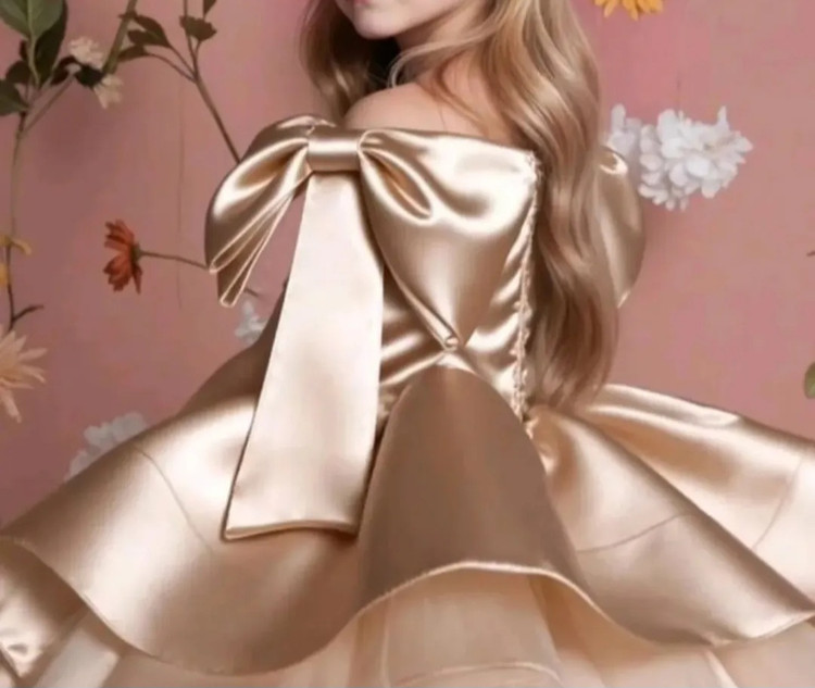 پیراهن مجلسی سرشانه پاپیونی