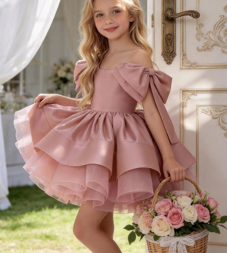 پیراهن مجلسی سرشانه پاپیونی